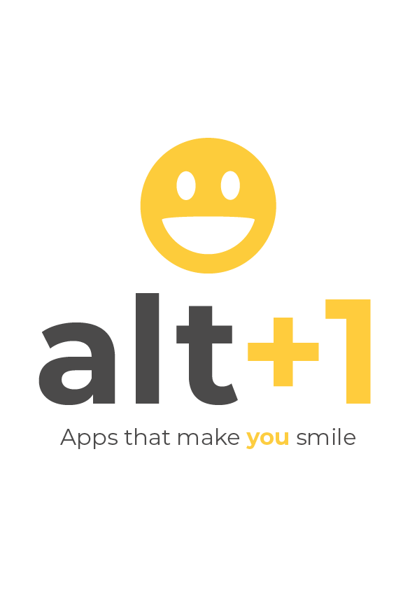 alt+1 logo with mobile device
